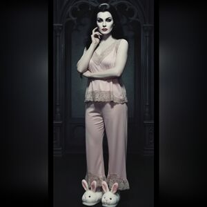 Vintage 60s Light Pink Baby Doll and Matching PJs